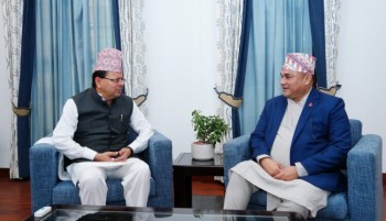 सुदूरपश्चिमका मुख्यमन्त्री शाह र उत्तराखण्डका मुख्यमन्त्री धामीबीच भेटवार्ता