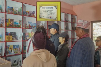 कृष्ण मावि पाटनमा शरद पुस्तकालयको उद्दघाटन 