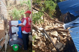 पहिरो प्रभावित परिवारलाई रेडक्रसद्वारा गैरखाद्य सामग्री वितरण 