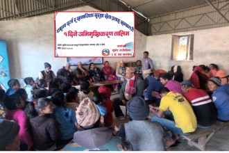 सुर्नया–८ मा वडाले प्रदान गर्ने सेवाका बारेमा टोल–टोलमा जानकारी गराइँदै 