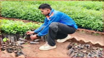 तेक्वान्दो खेलाडी साउदको अगुवाइमा गाउँका मन्दिरहरूमा वृक्षारोपण