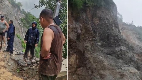 झुलाघाटमा पहिरो खस्दा नेपाल–भारत नाका अवरुद्ध