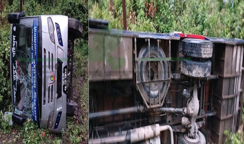 बझाङदेखि काठमाण्डौं जाँदै गरेको बस दुर्घटना